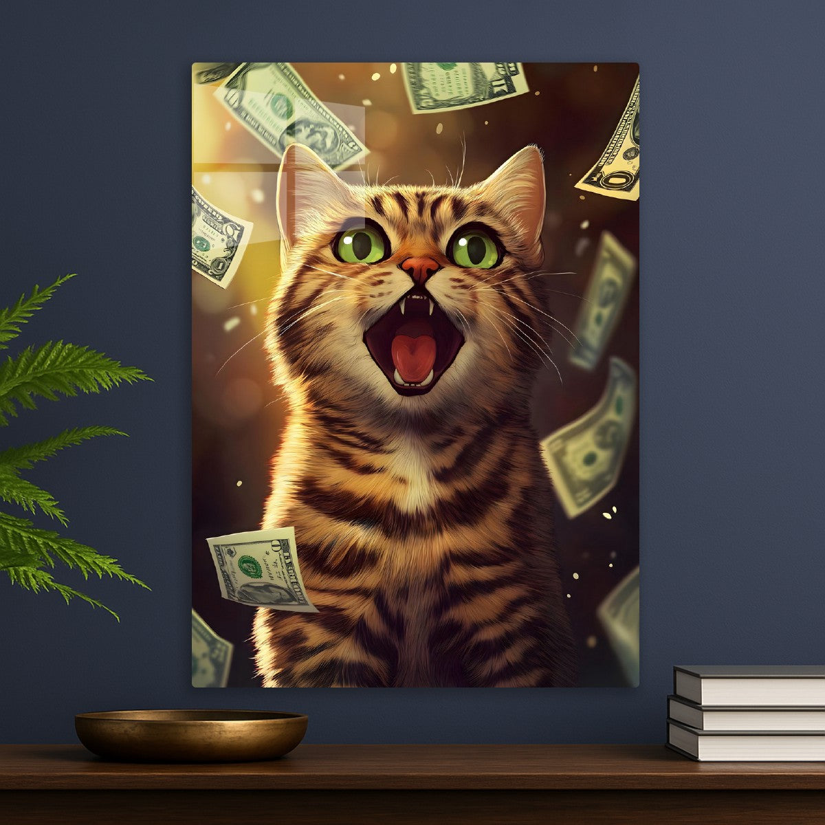 Money driven Funny Cat