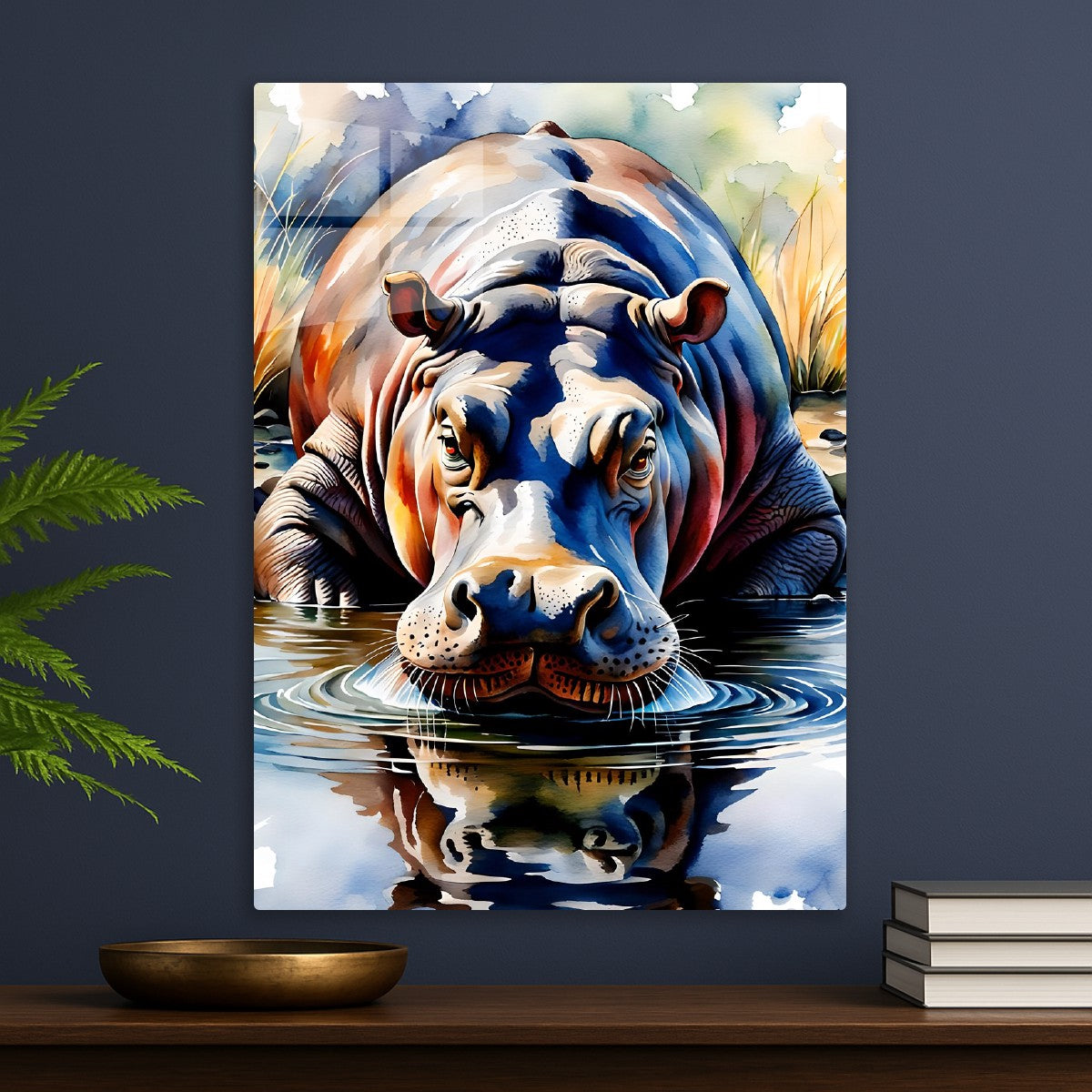 Watercolor Hippopotamus