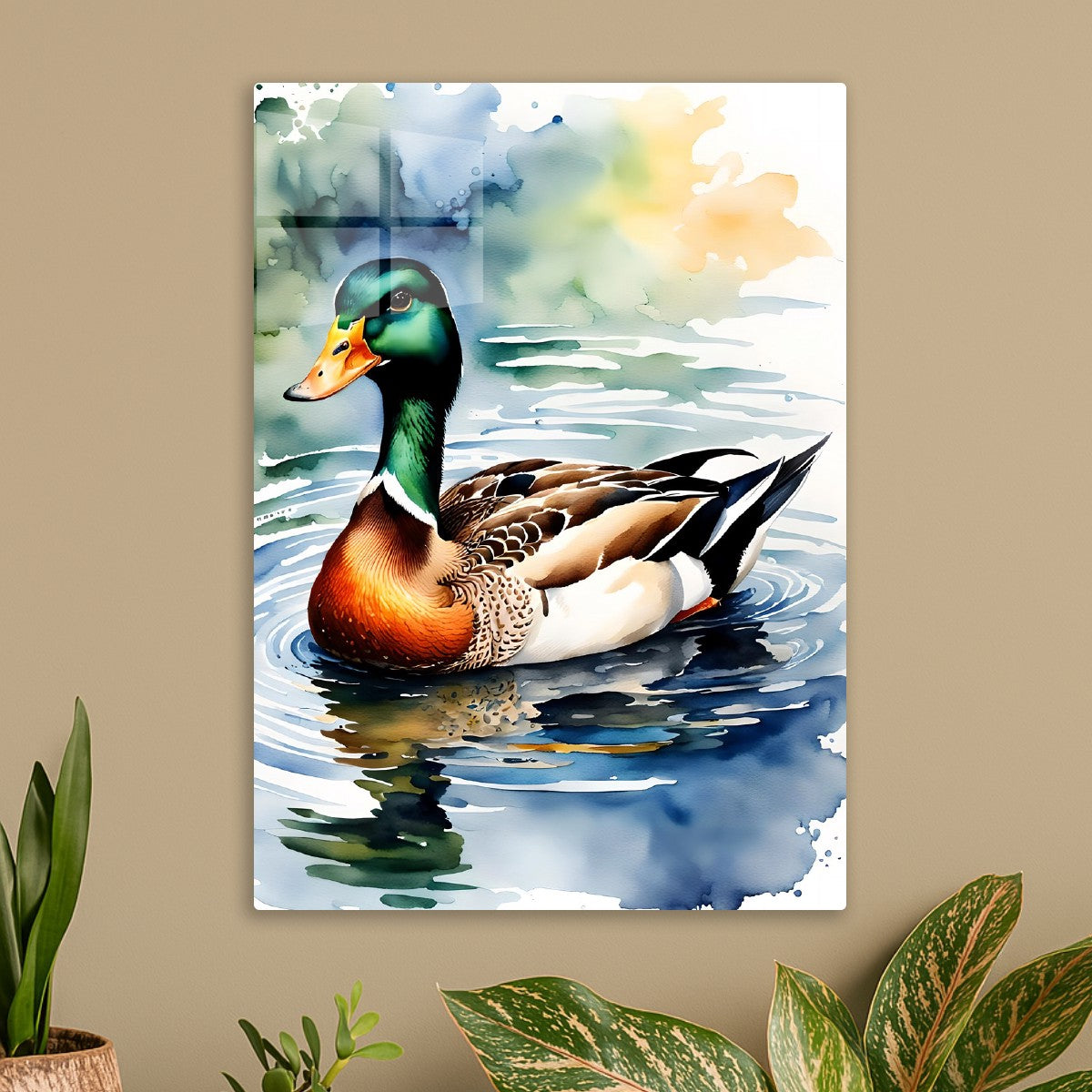 Watercolor Mallard Duck