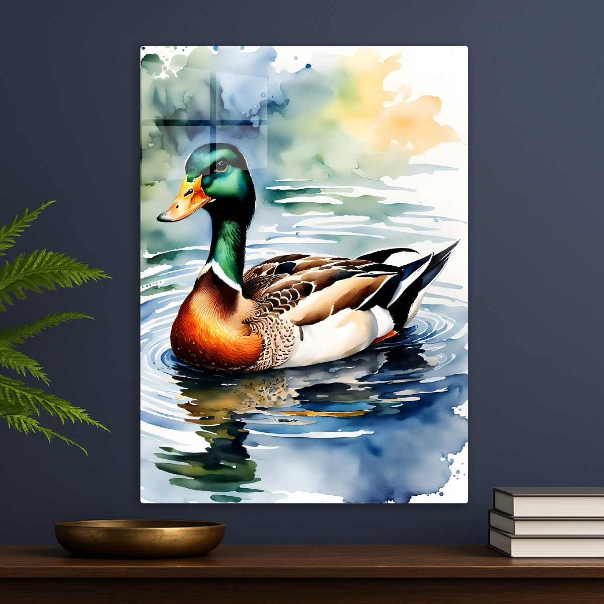 Watercolor Mallard Duck