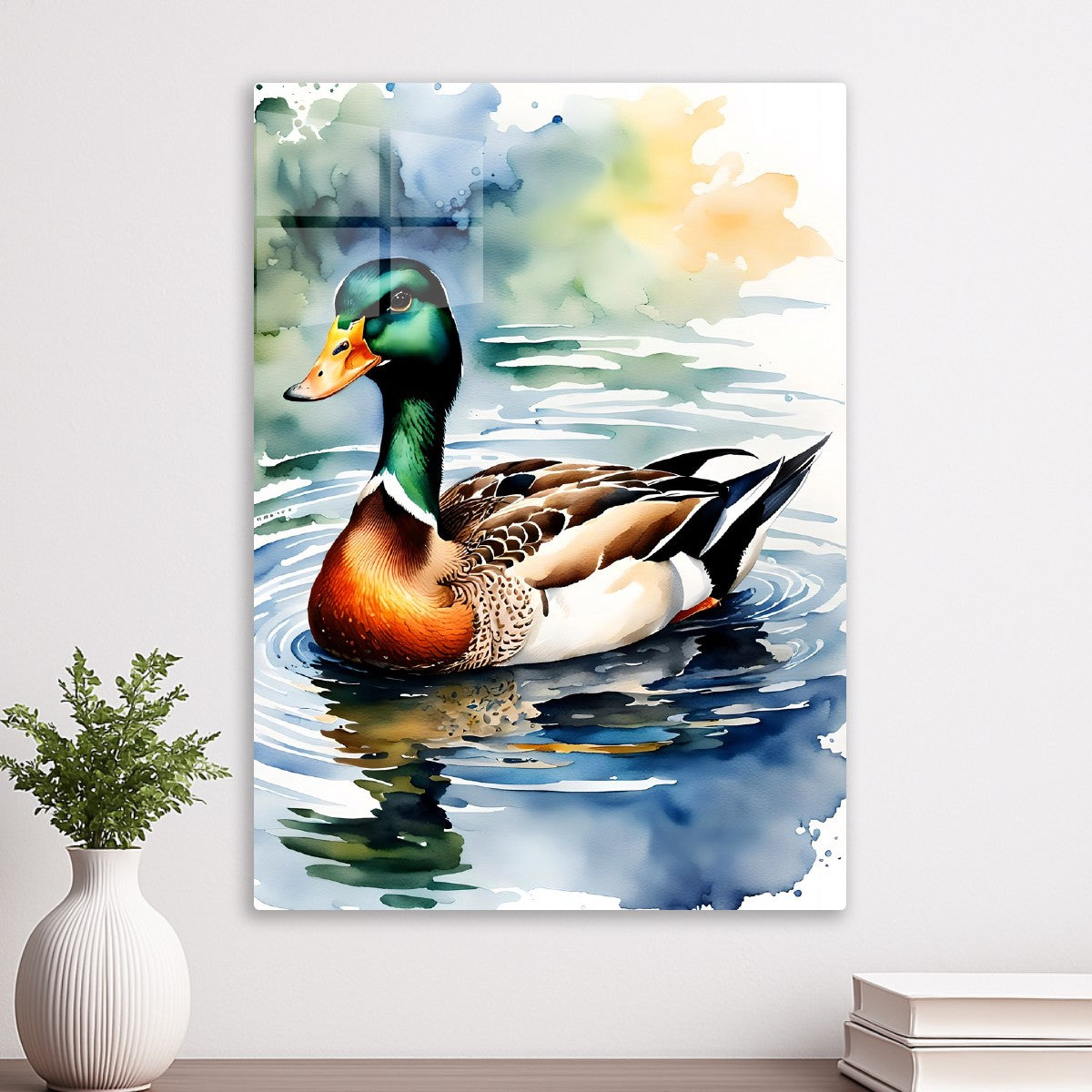 Watercolor Mallard Duck