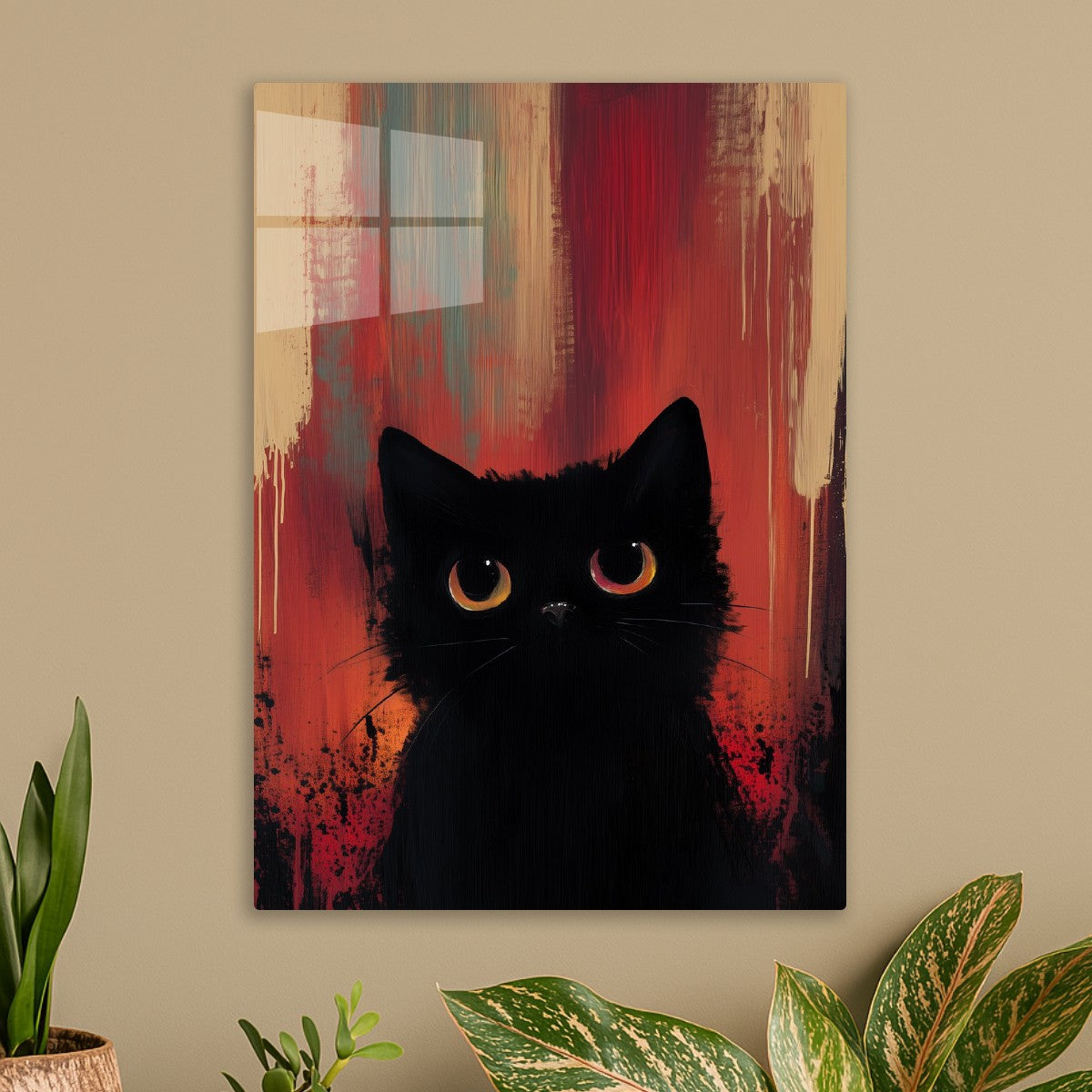 Cute Black Cat Oil Painting