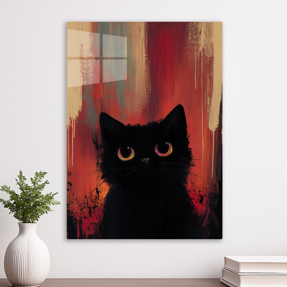 Cute Black Cat Oil Painting