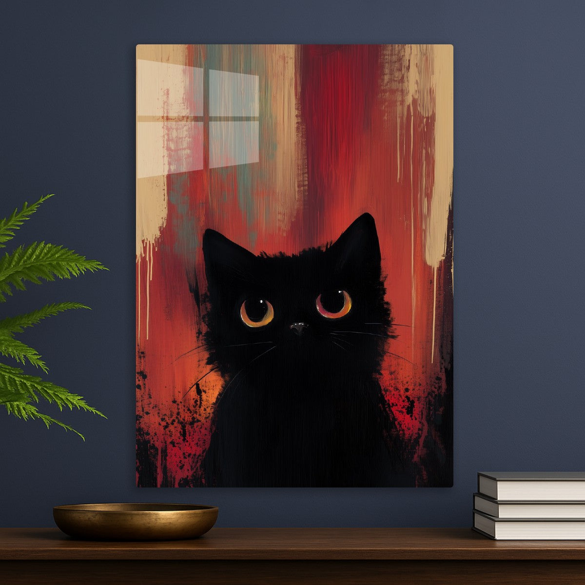 Cute Black Cat Oil Painting