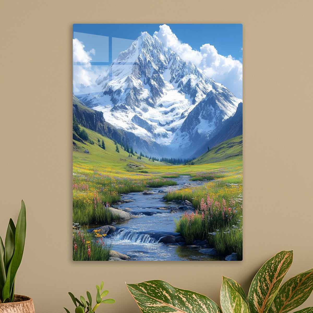 Snow mountains on the plateau