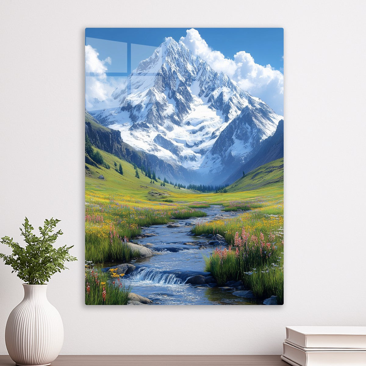 Snow mountains on the plateau