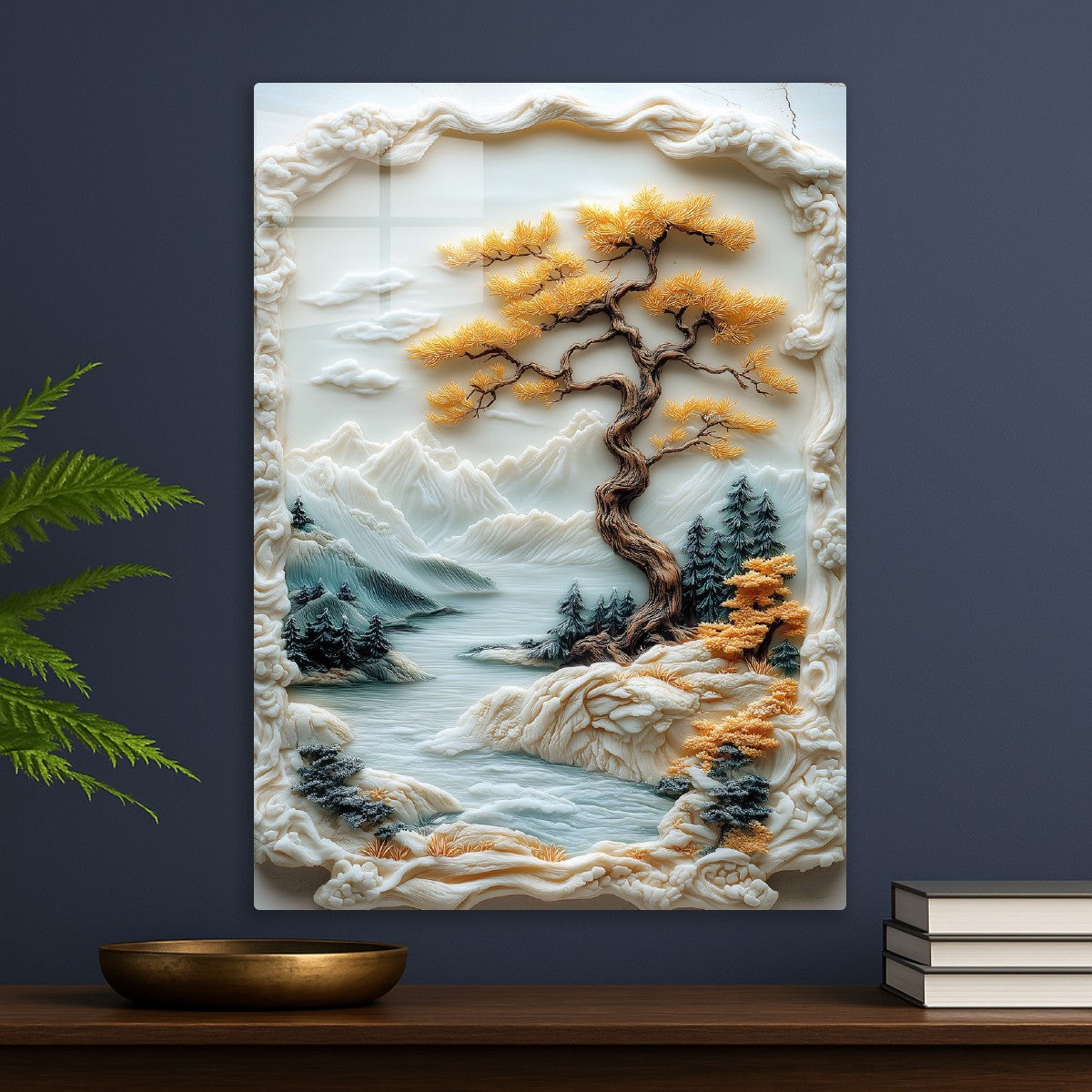 Tree and lake painting