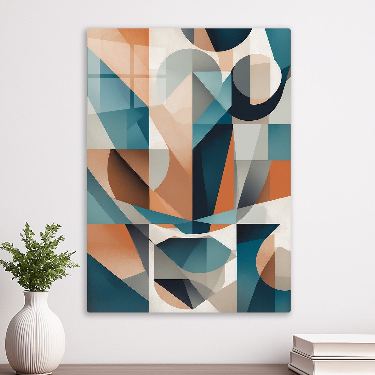 Orange blue geometric abstract