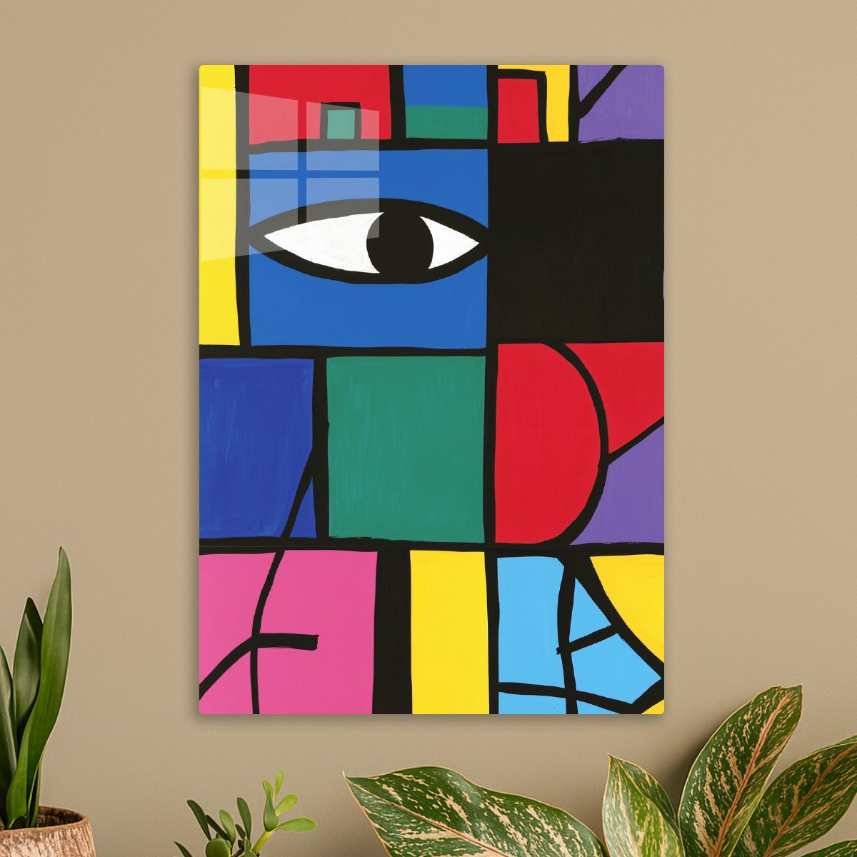 Geometric Eye Block Art