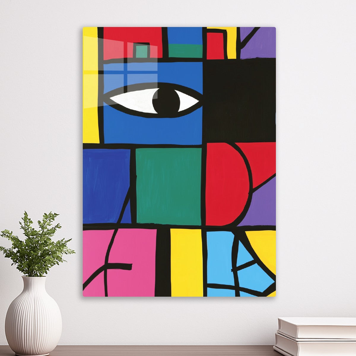 Geometric Eye Block Art