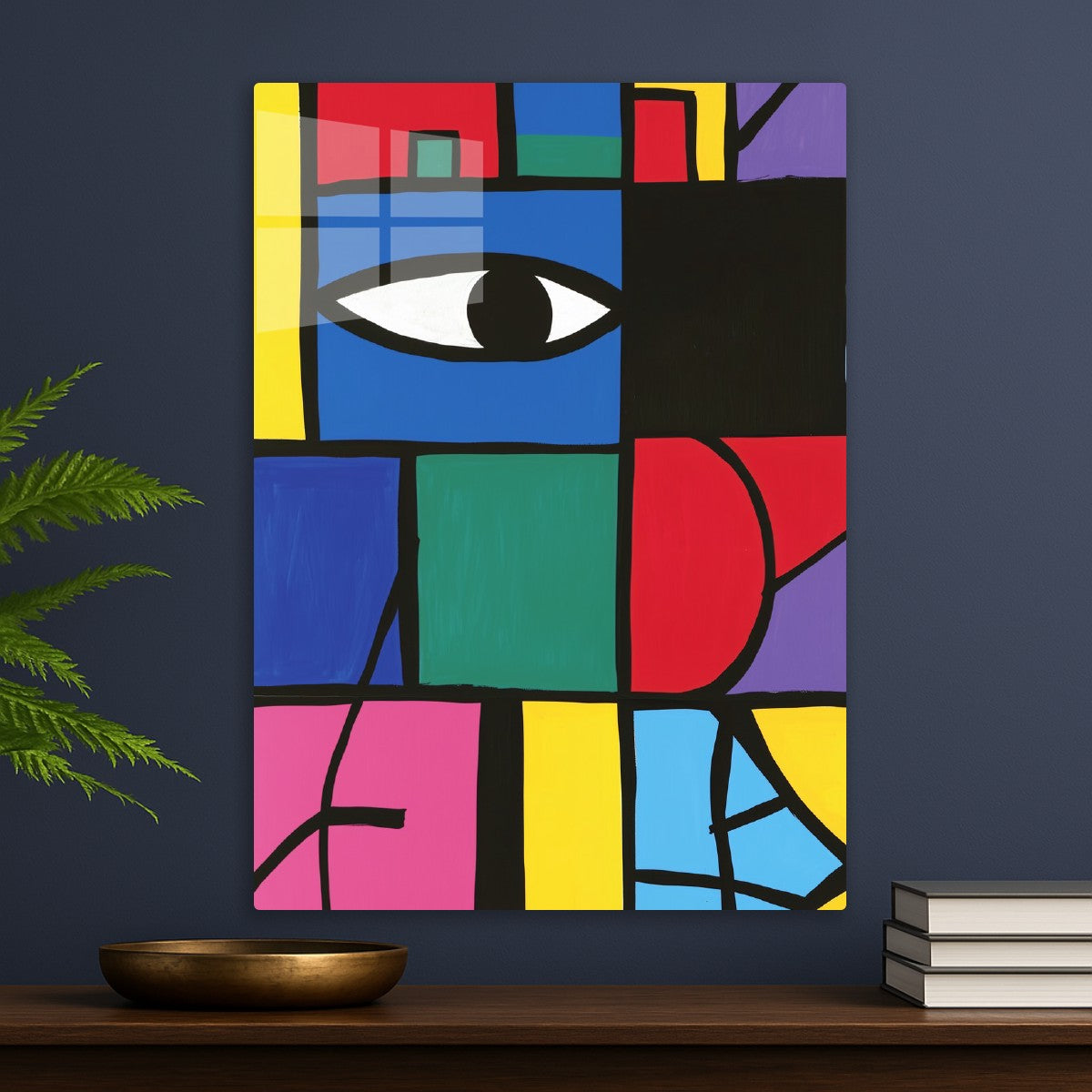Geometric Eye Block Art