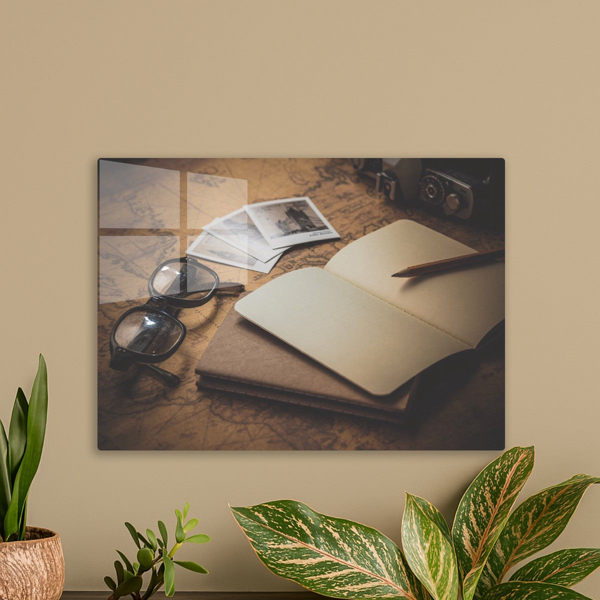 Retro Workspace with Film Prin