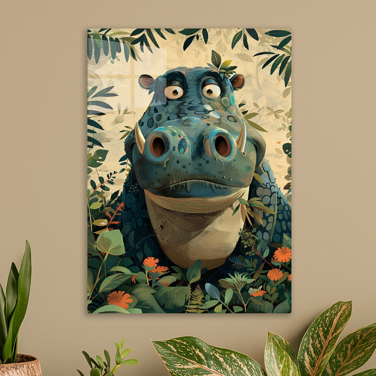 Vintage Hippopotamus Illustration