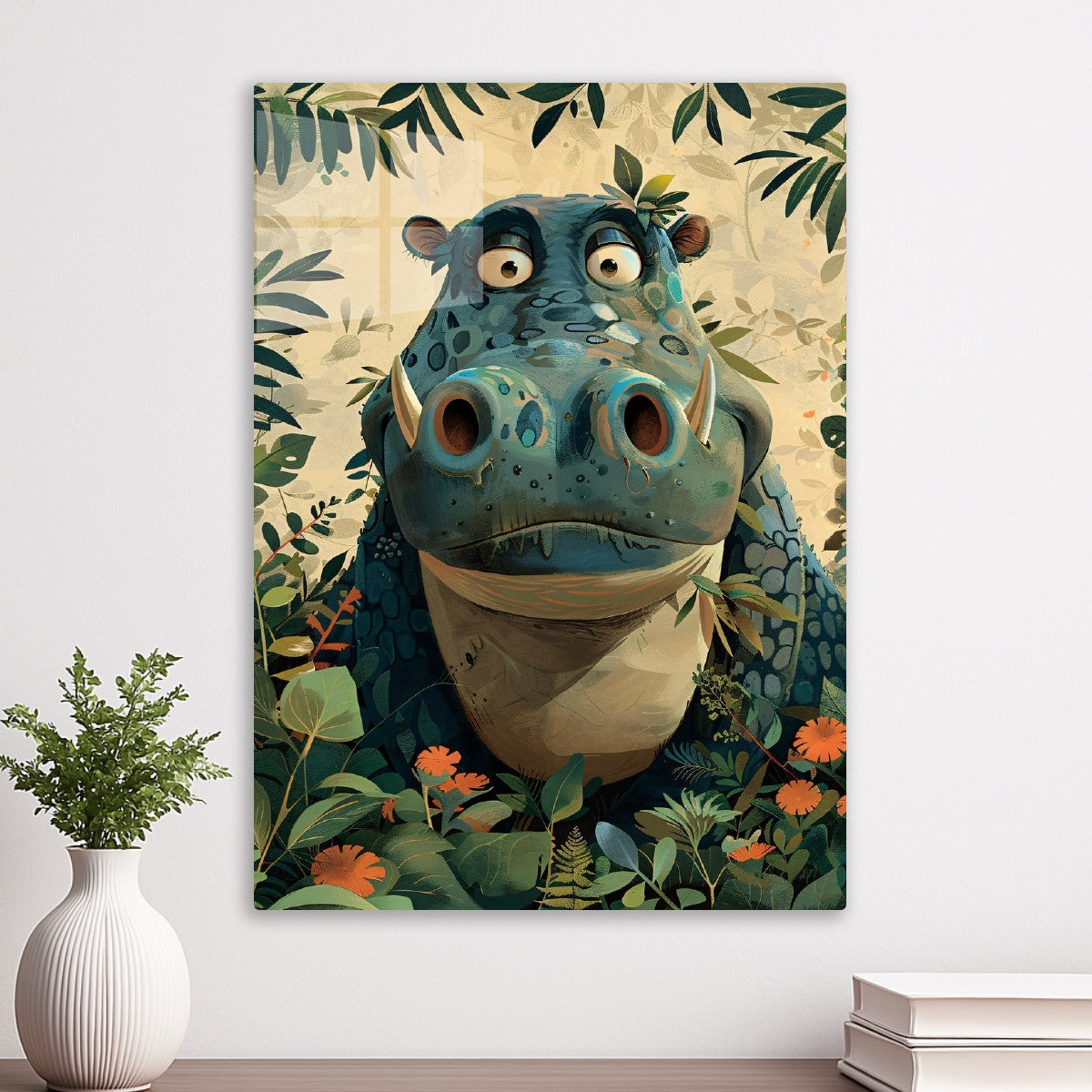 Vintage Hippopotamus Illustration