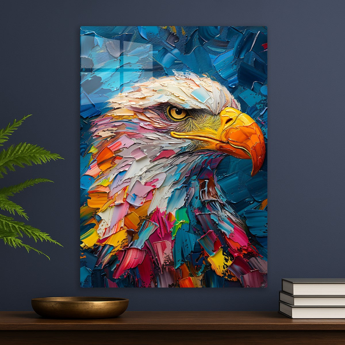Striking Eagle in 3D Oil Painting