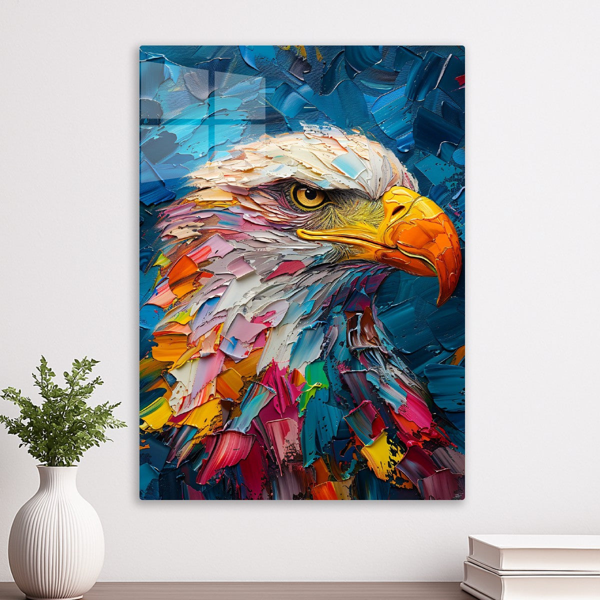 Striking Eagle in 3D Oil Painting