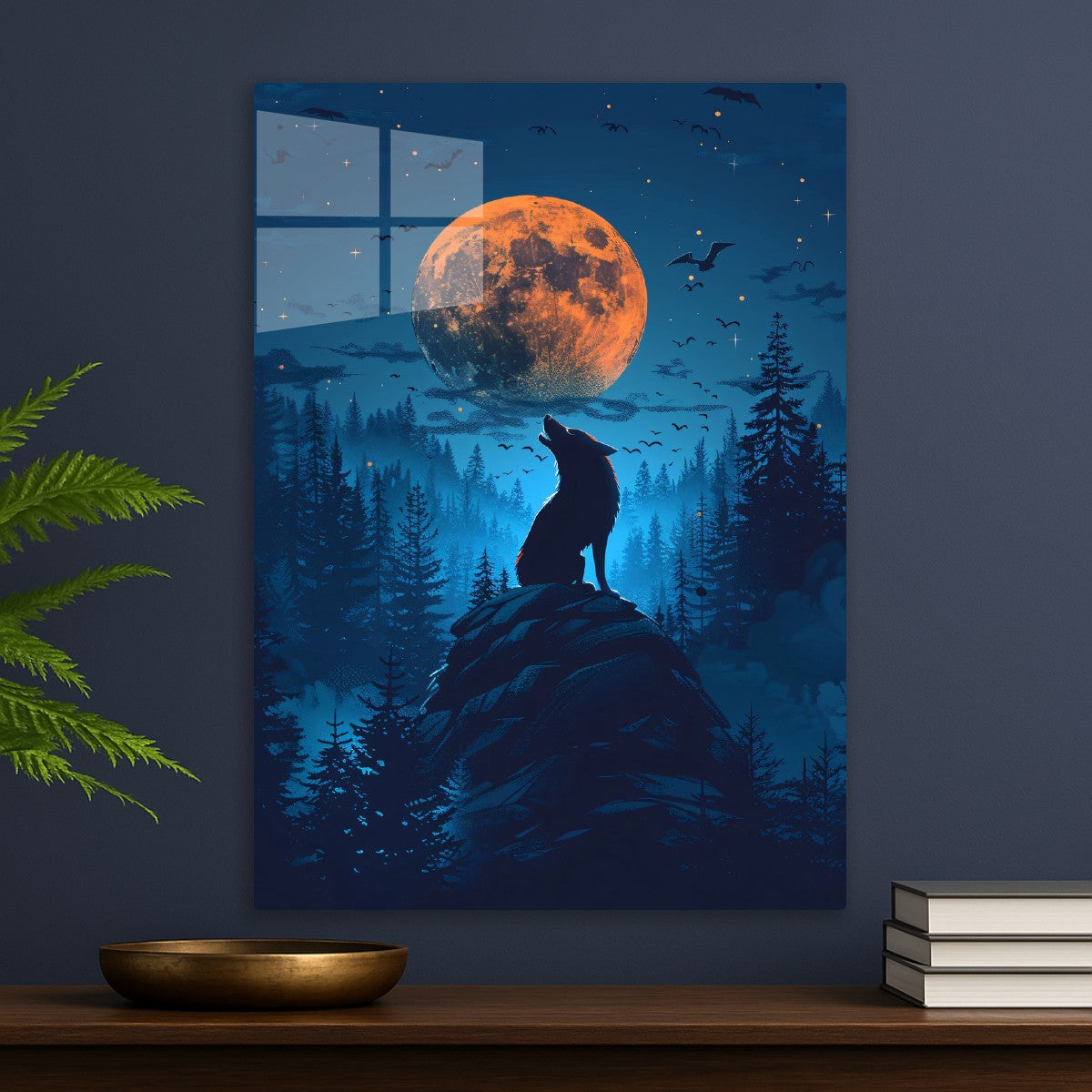 Lone Wolf Under the Full Moon