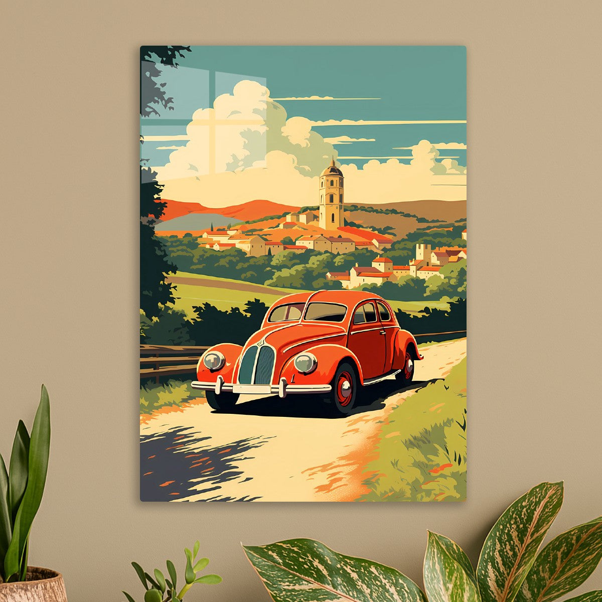 Classic Car in Autumn Countryside