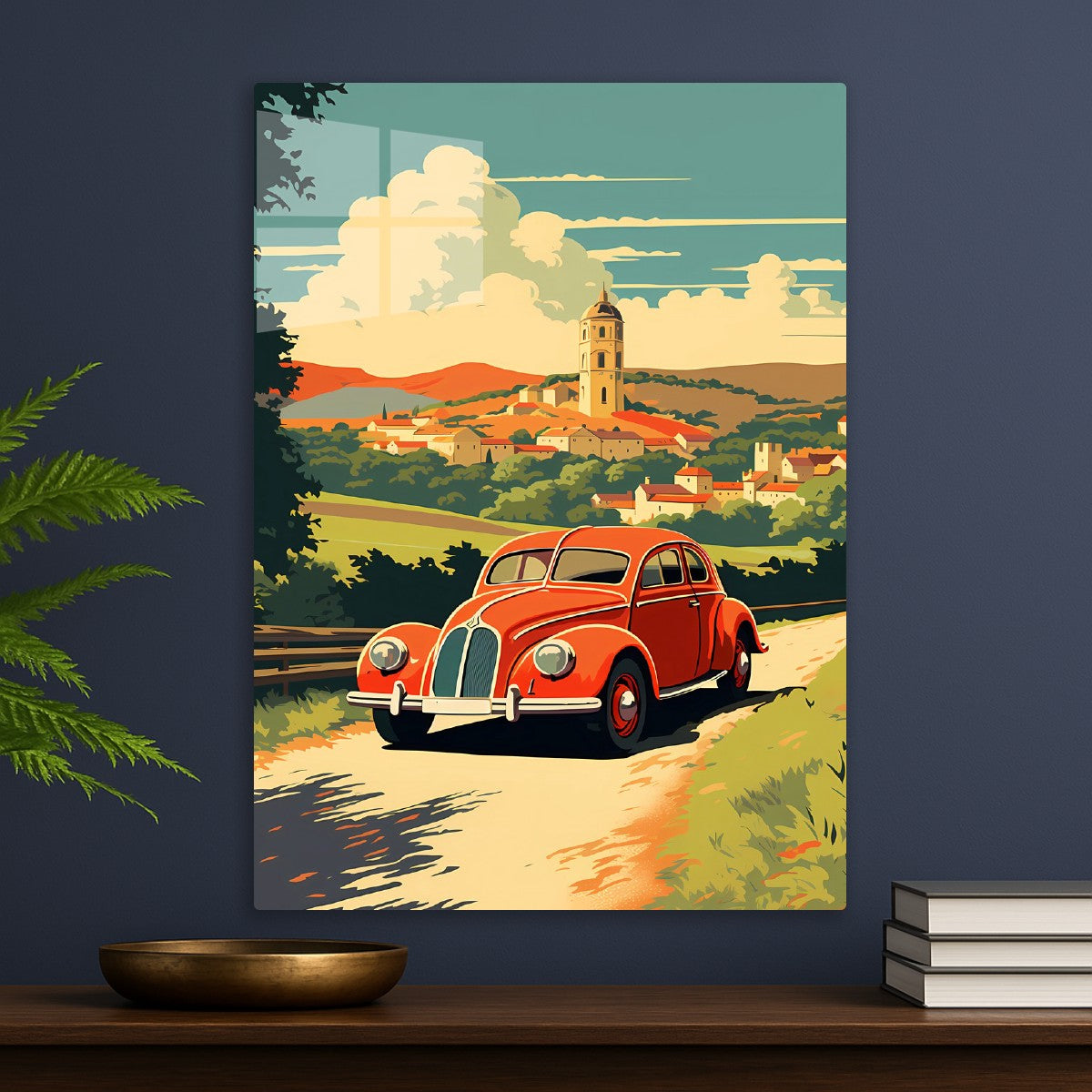 Classic Car in Autumn Countryside