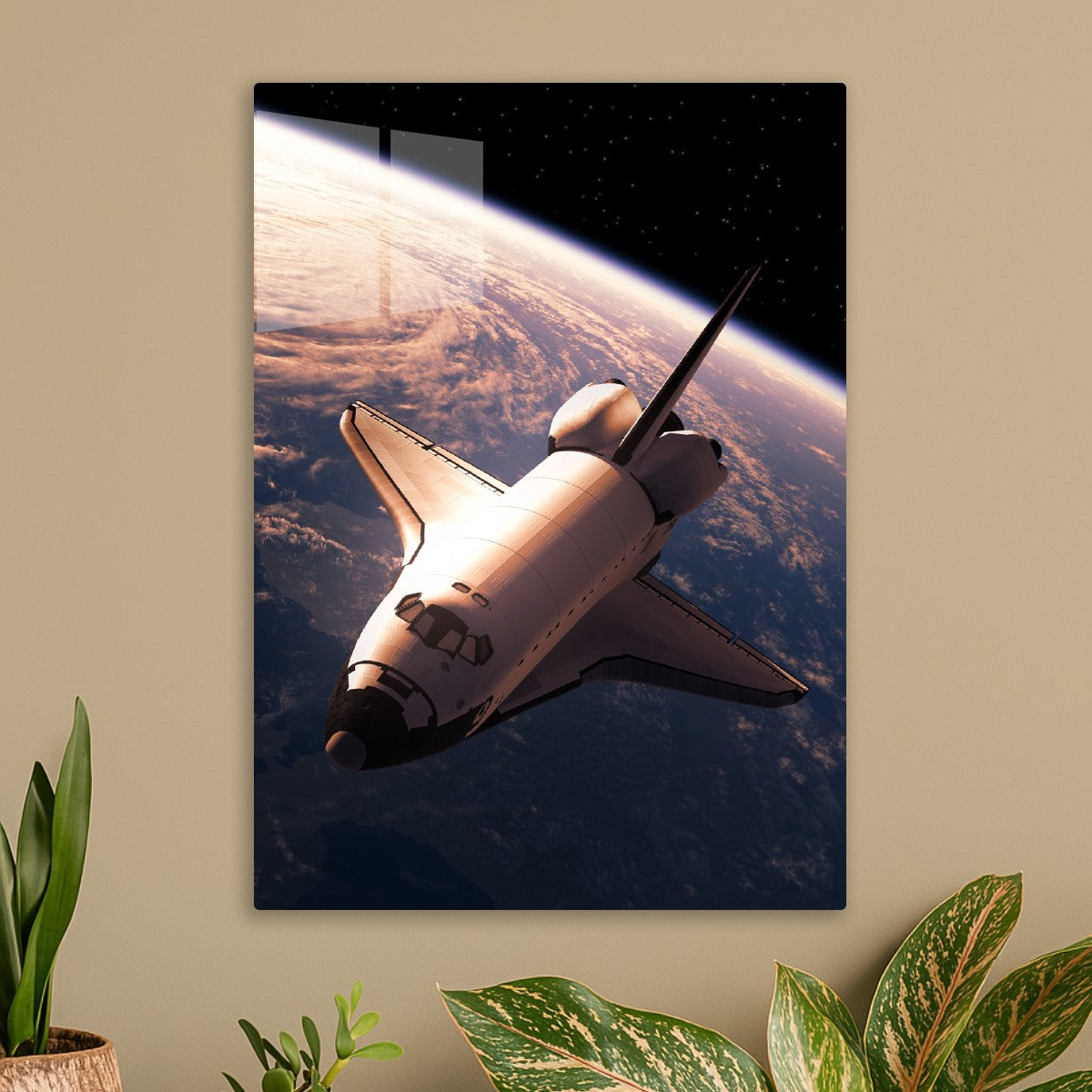 Space Shuttle Over Earth