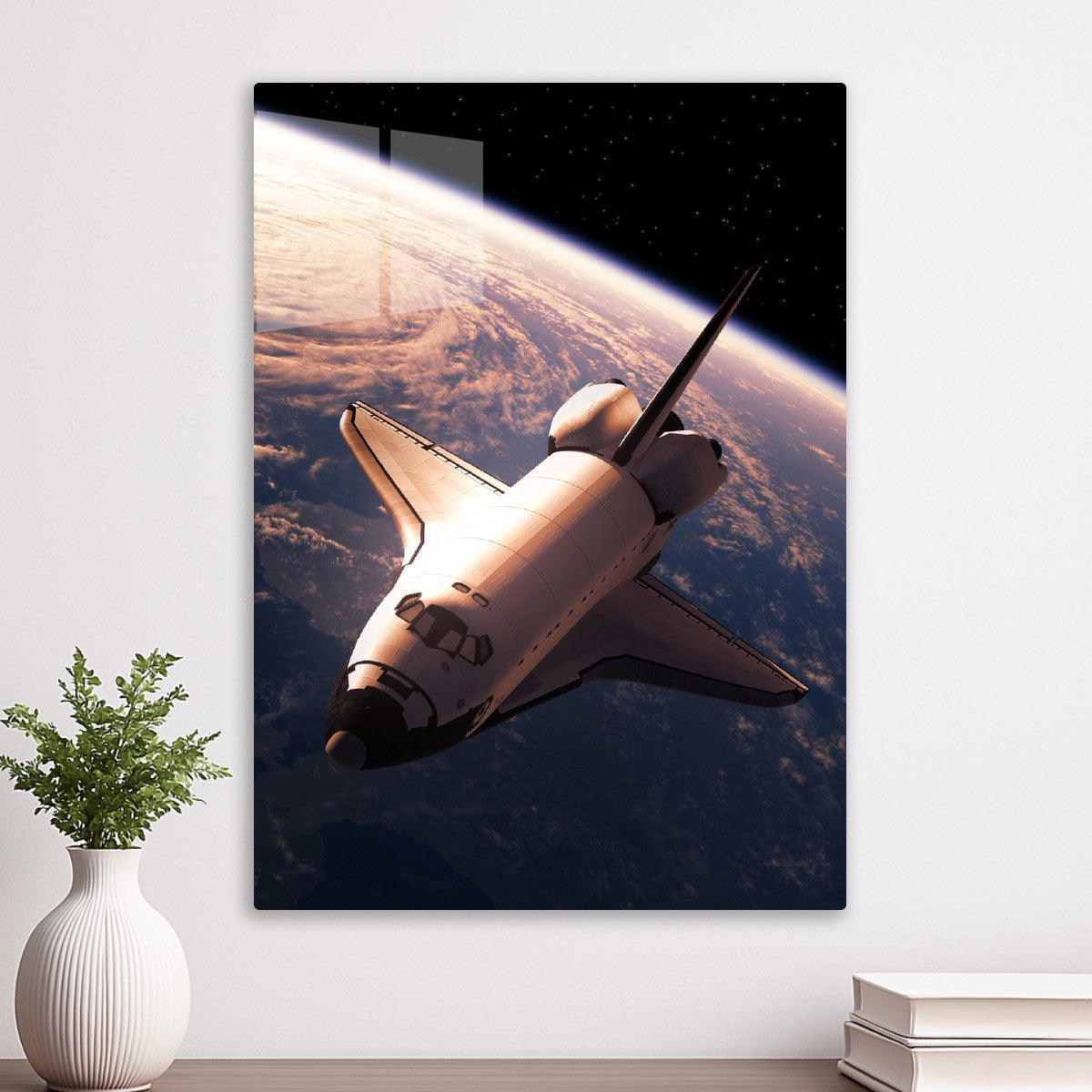Space Shuttle Over Earth