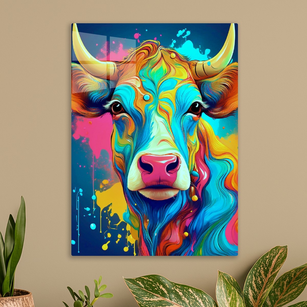 Vibrant Pop Art Cow