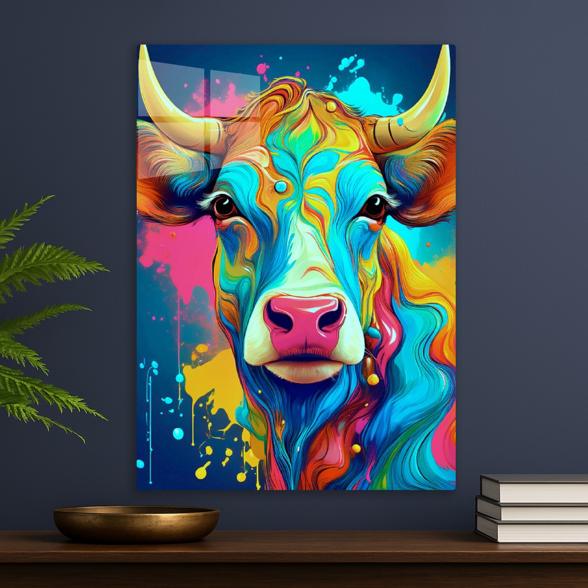 Vibrant Pop Art Cow