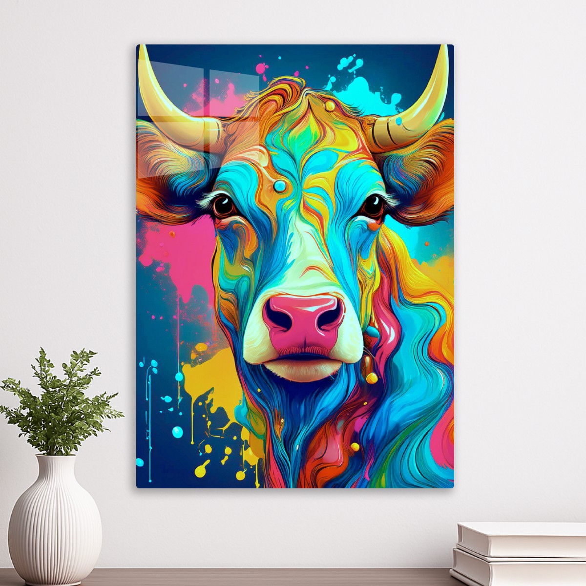 Vibrant Pop Art Cow