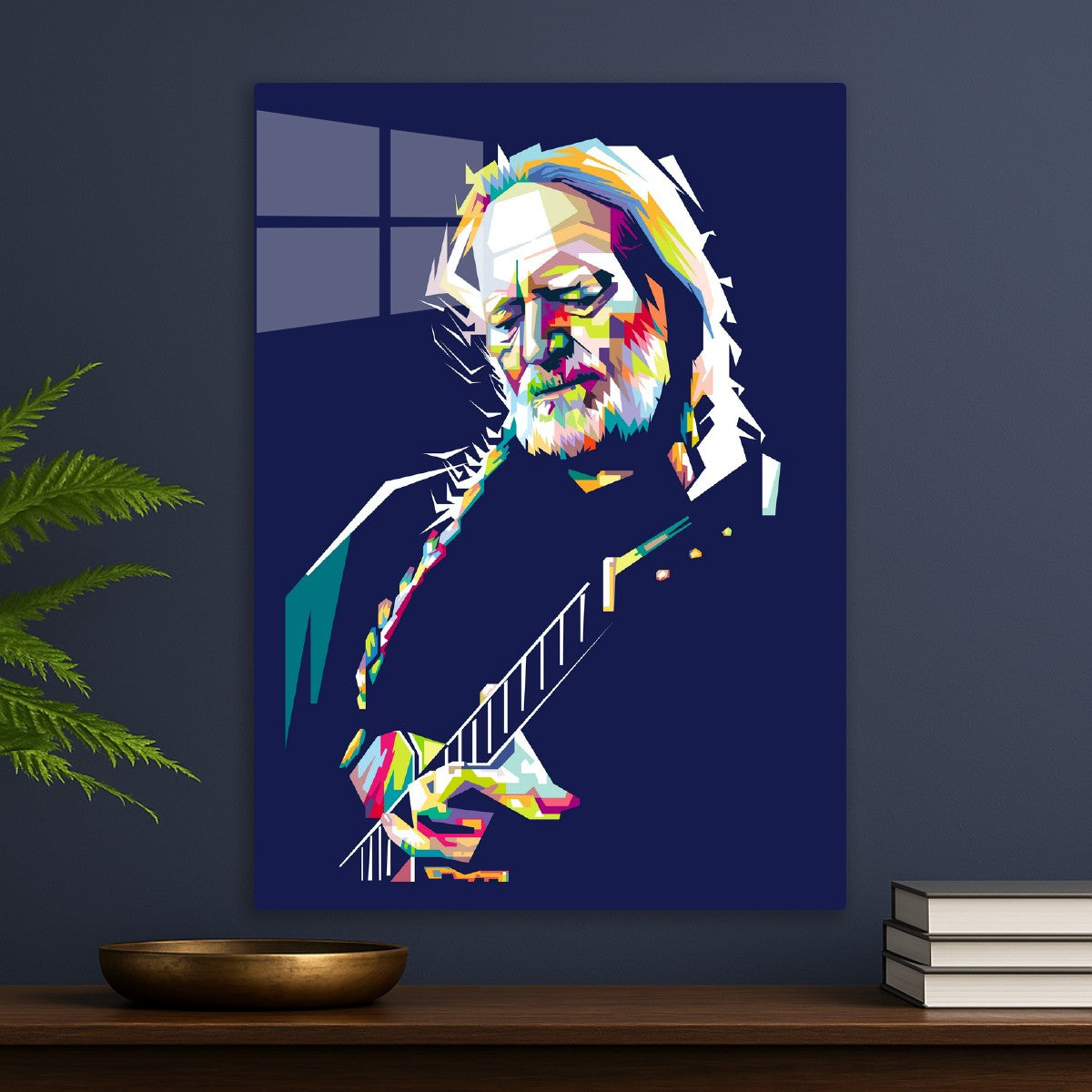 Willie Nelson playing guitar