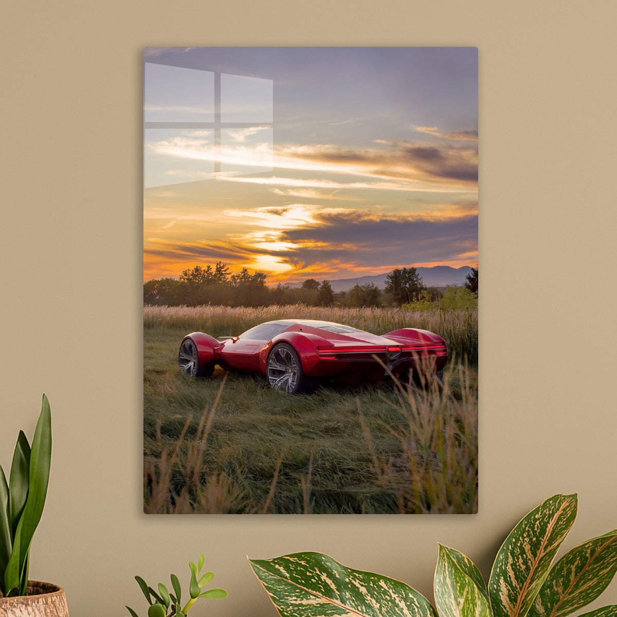 Futuristic Supercar Sunset