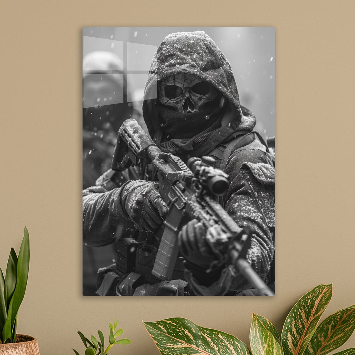 Skull Soldier Black White