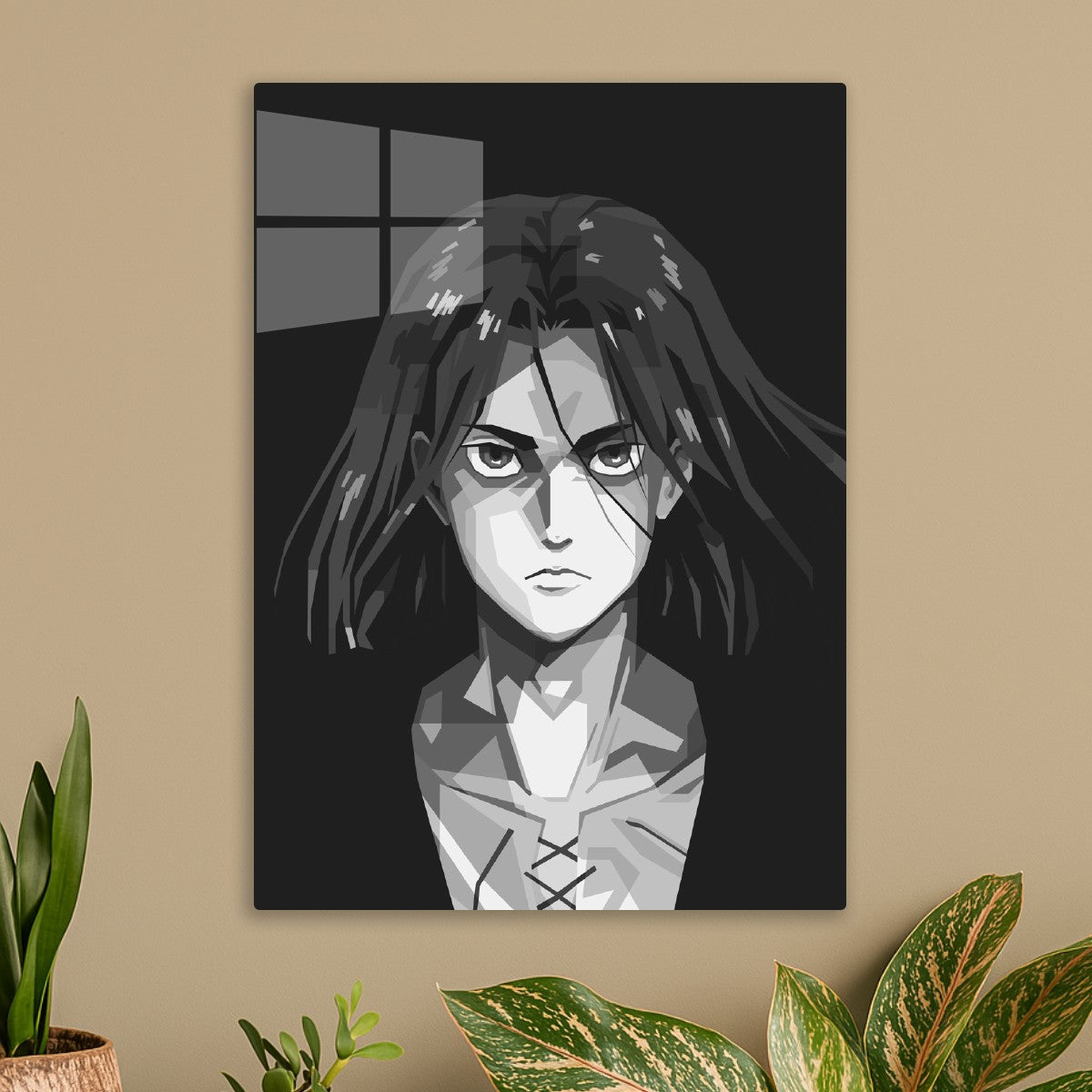 eren yeager graysale