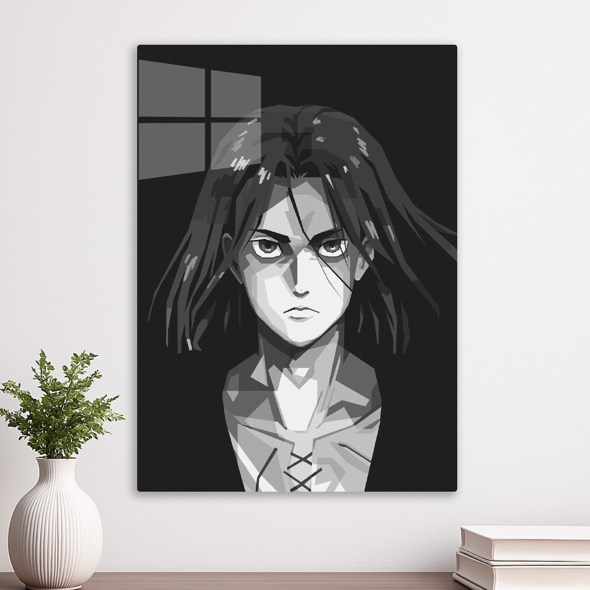 eren yeager graysale