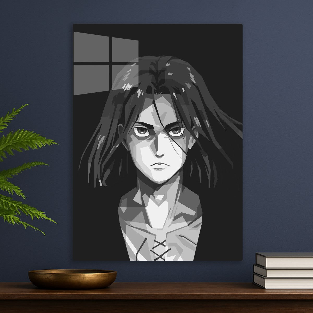 eren yeager graysale