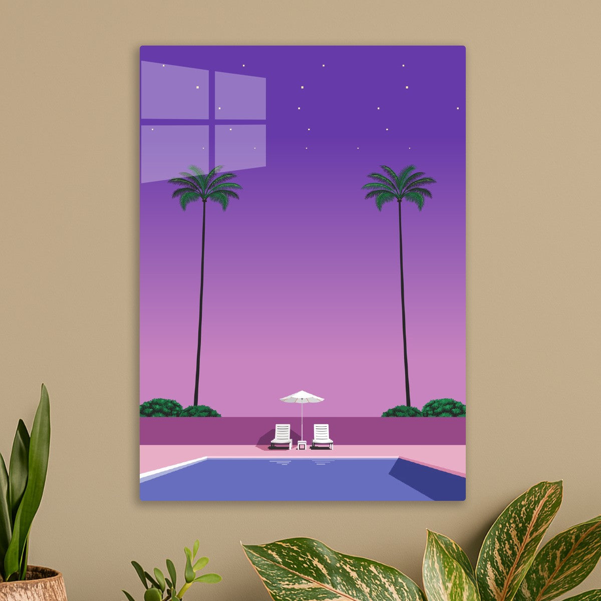 Night pool retro