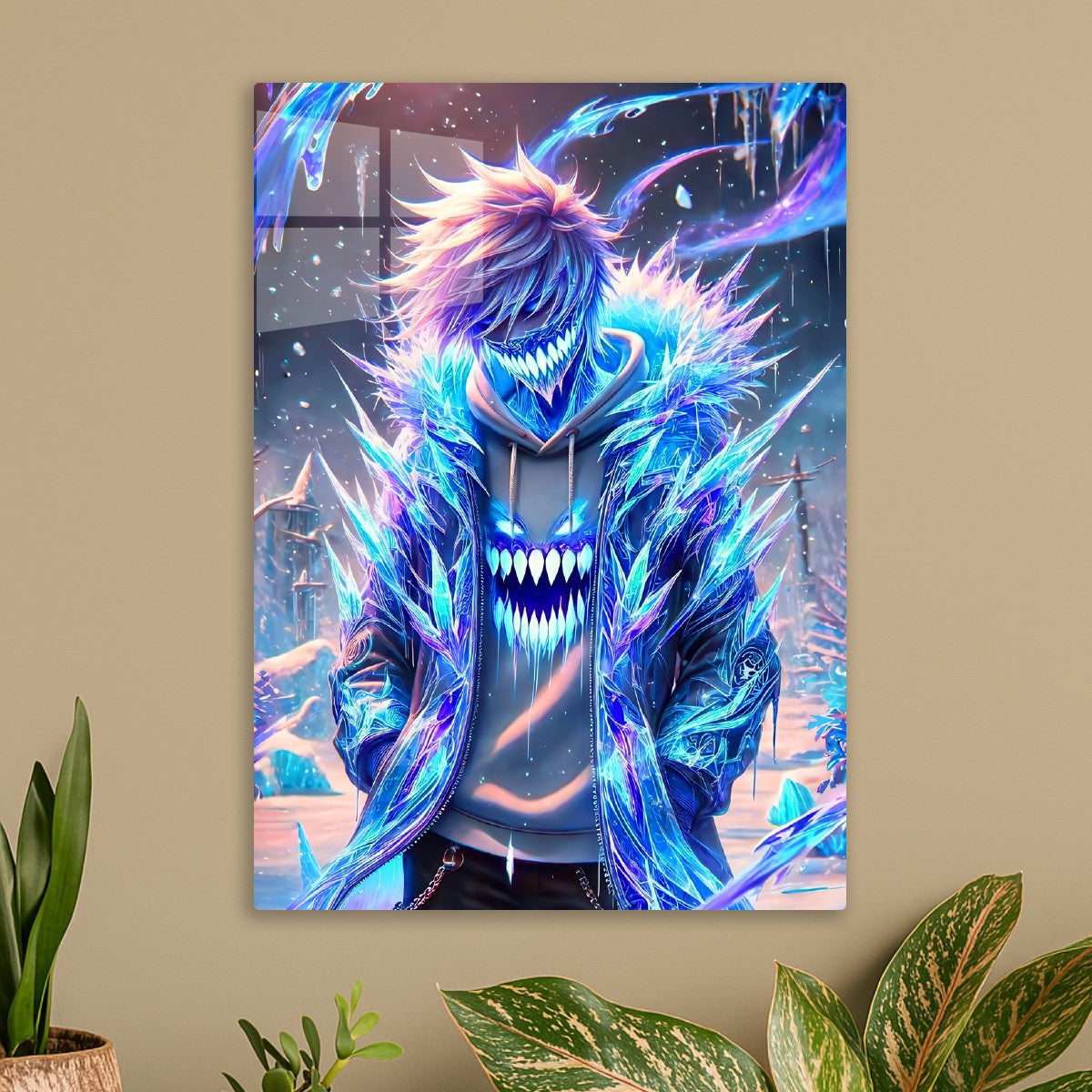Ice-Encased Anime Character