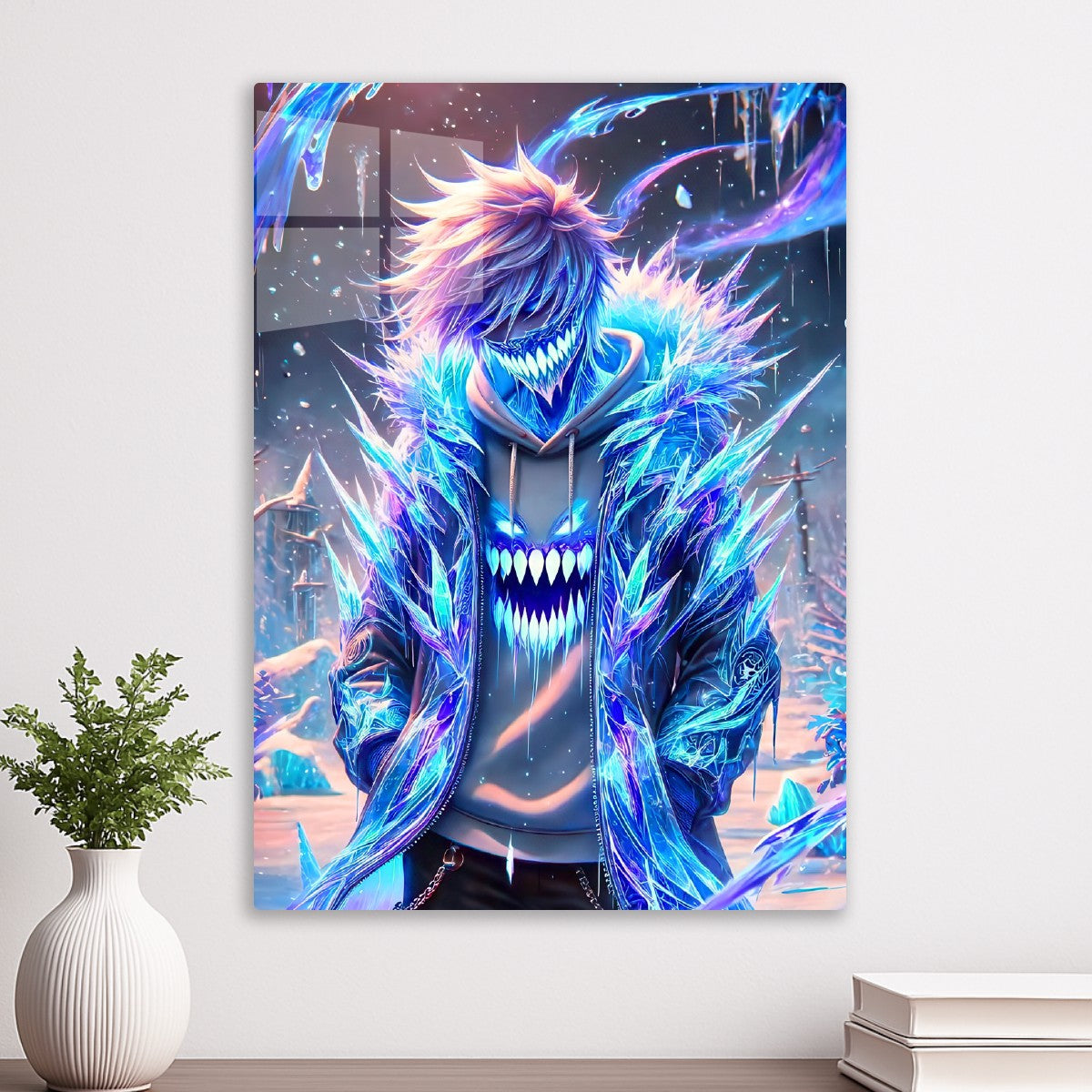 Ice-Encased Anime Character