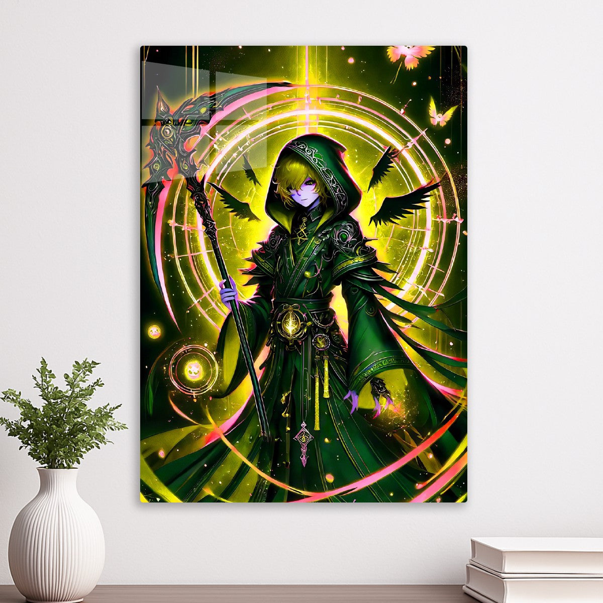 Green Hooded Figure with Scyth