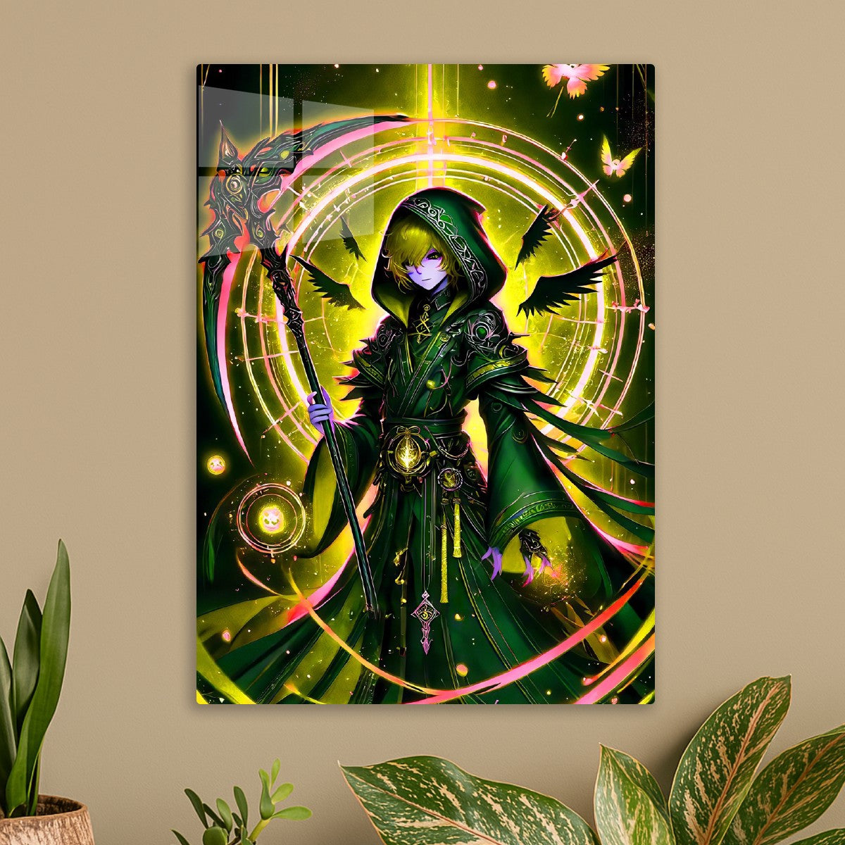 Green Hooded Figure with Scyth