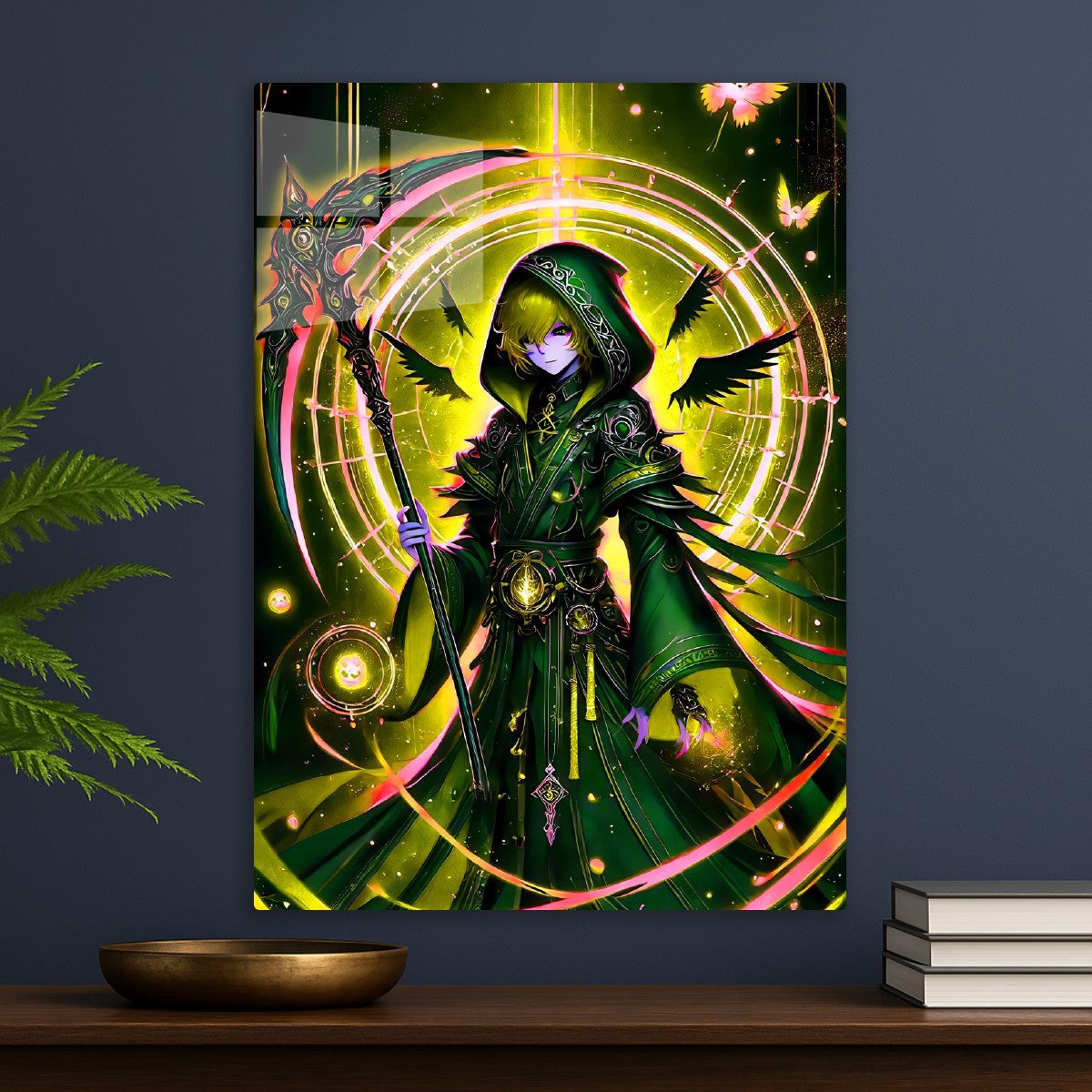 Green Hooded Figure with Scyth