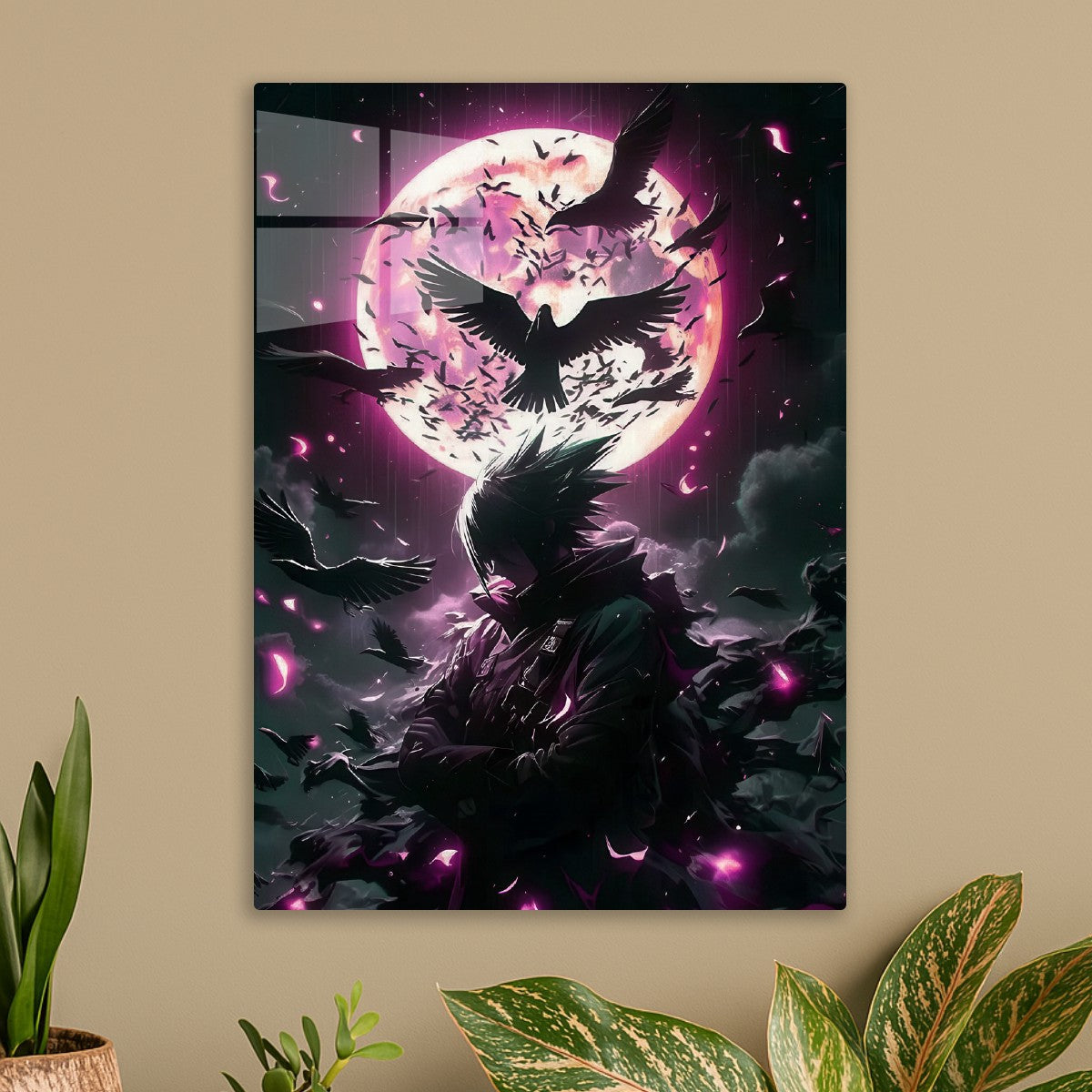 Anime Character with Crows