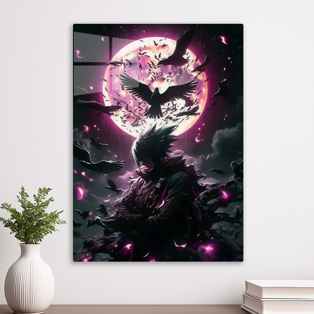 Anime Character with Crows
