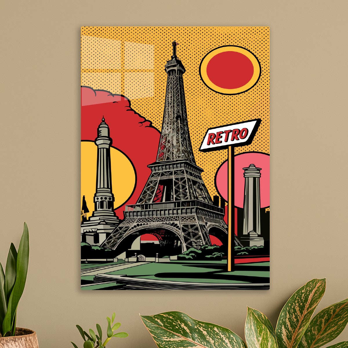 Eifel Tower Paris Retro art