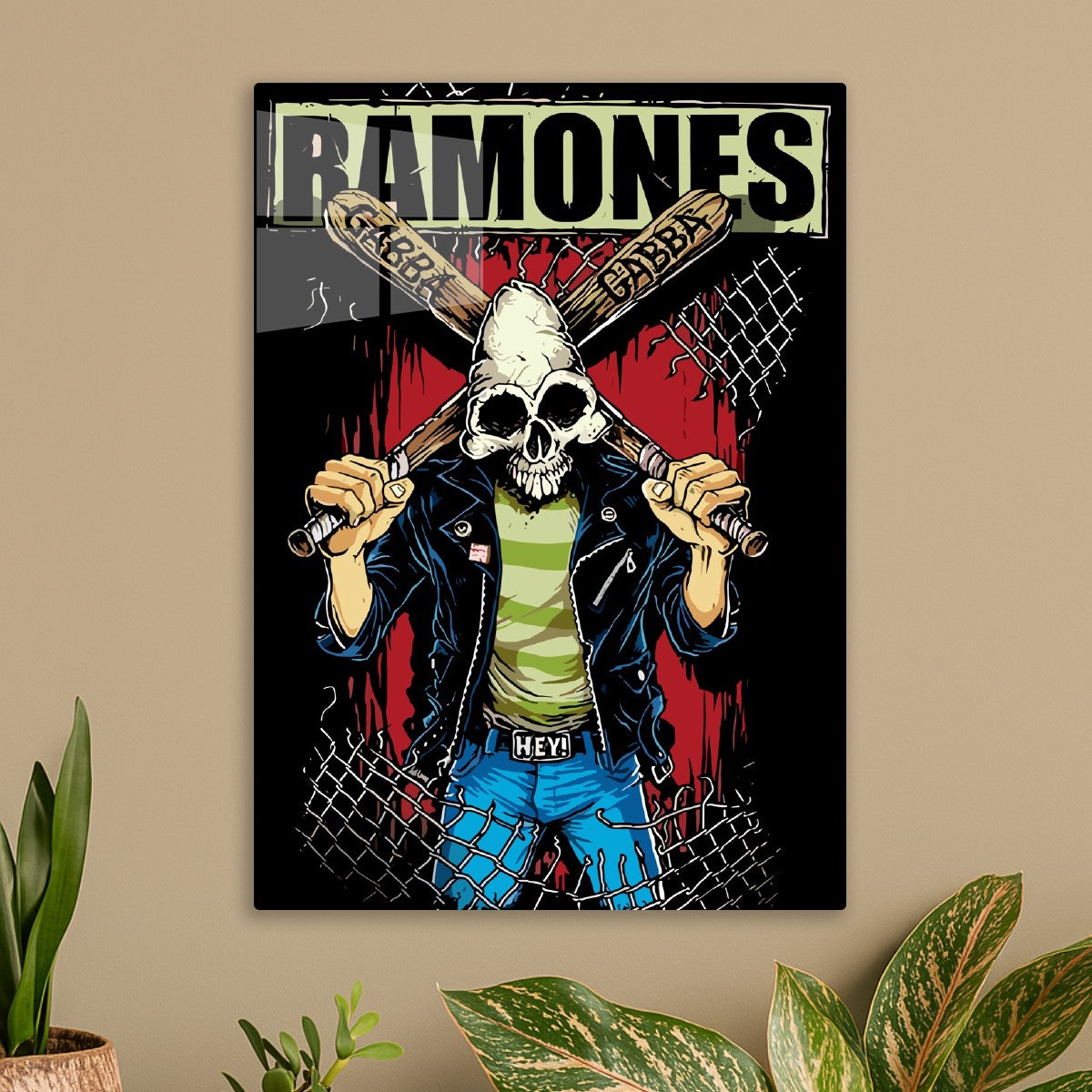 Ramones Skeleton Head Art
