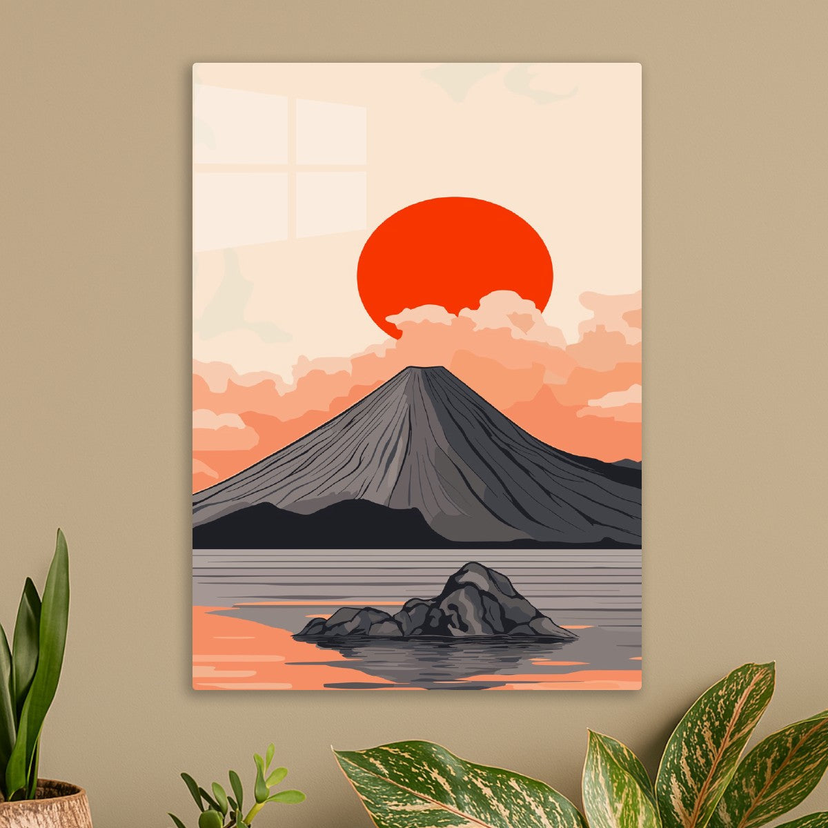 Mountain Sunset In Ocean