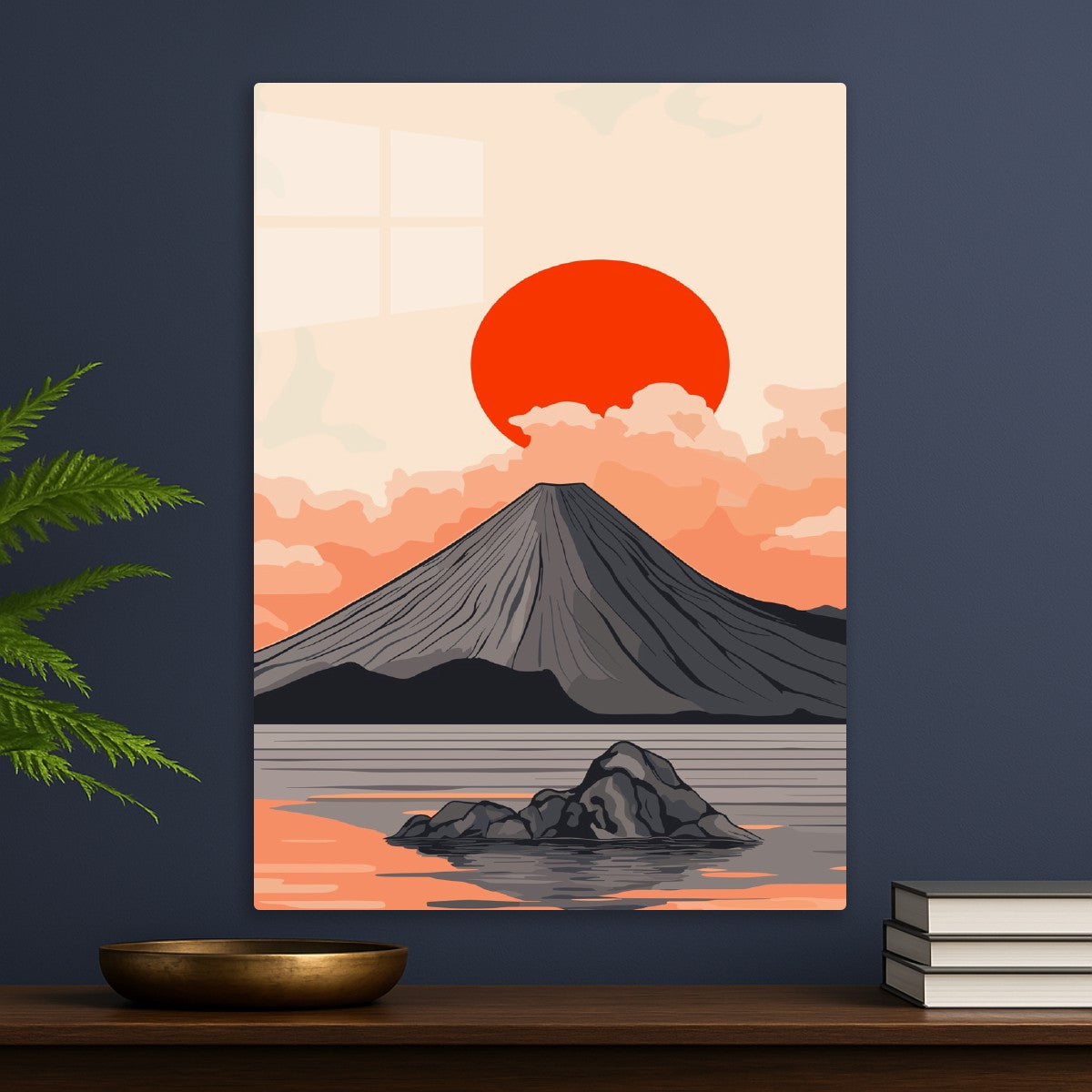 Mountain Sunset In Ocean