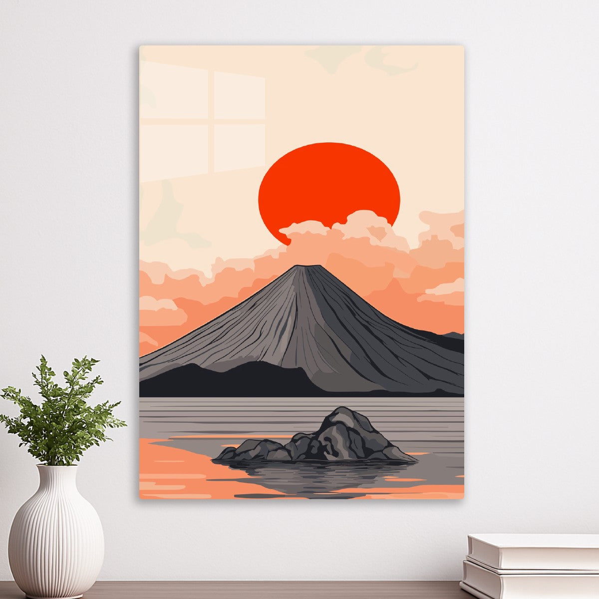 Mountain Sunset In Ocean