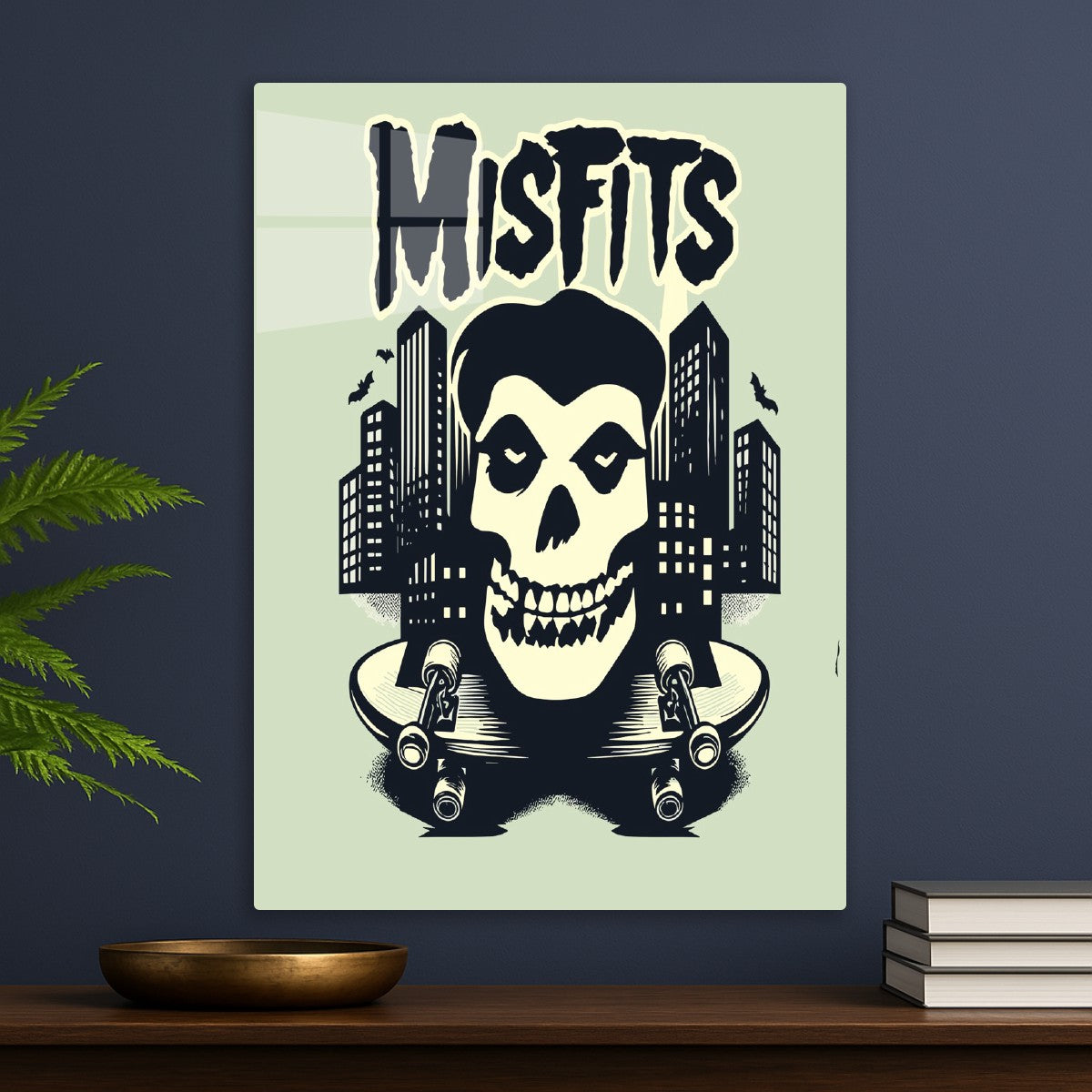 Misfits Skull Skateboard Citys