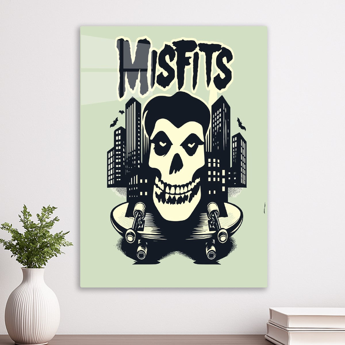Misfits Skull Skateboard Citys
