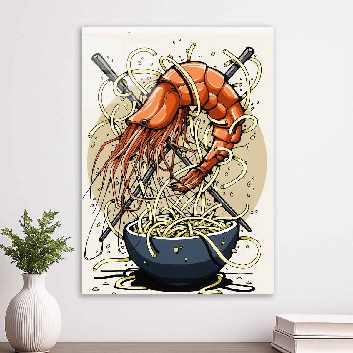 Shrimp and Noodles Illustratio